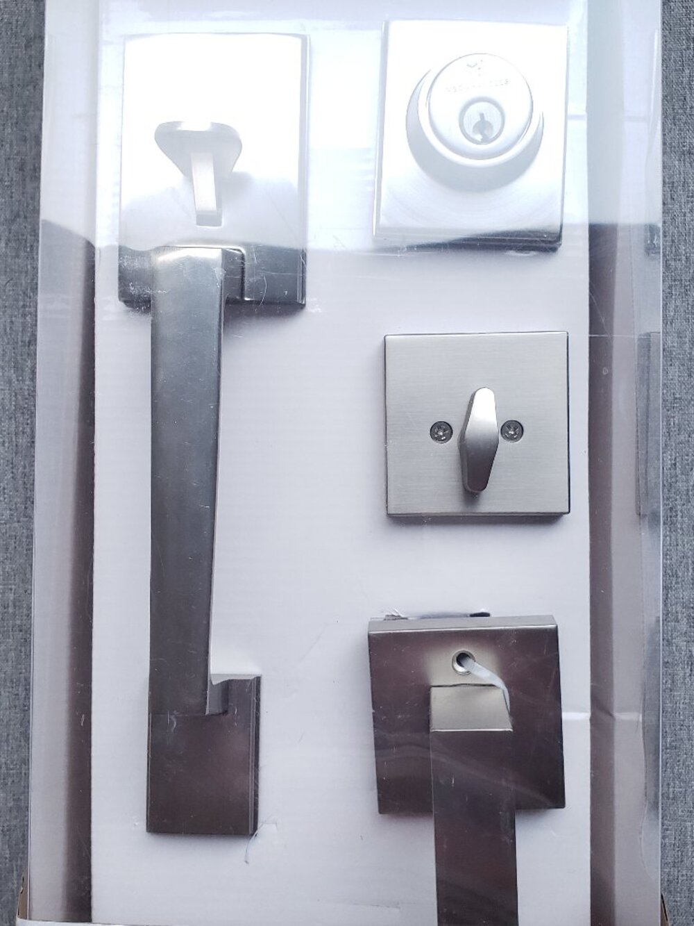 Open box BNWoT - MEGA HANDLES entrance door handle set satin nickel (OS)